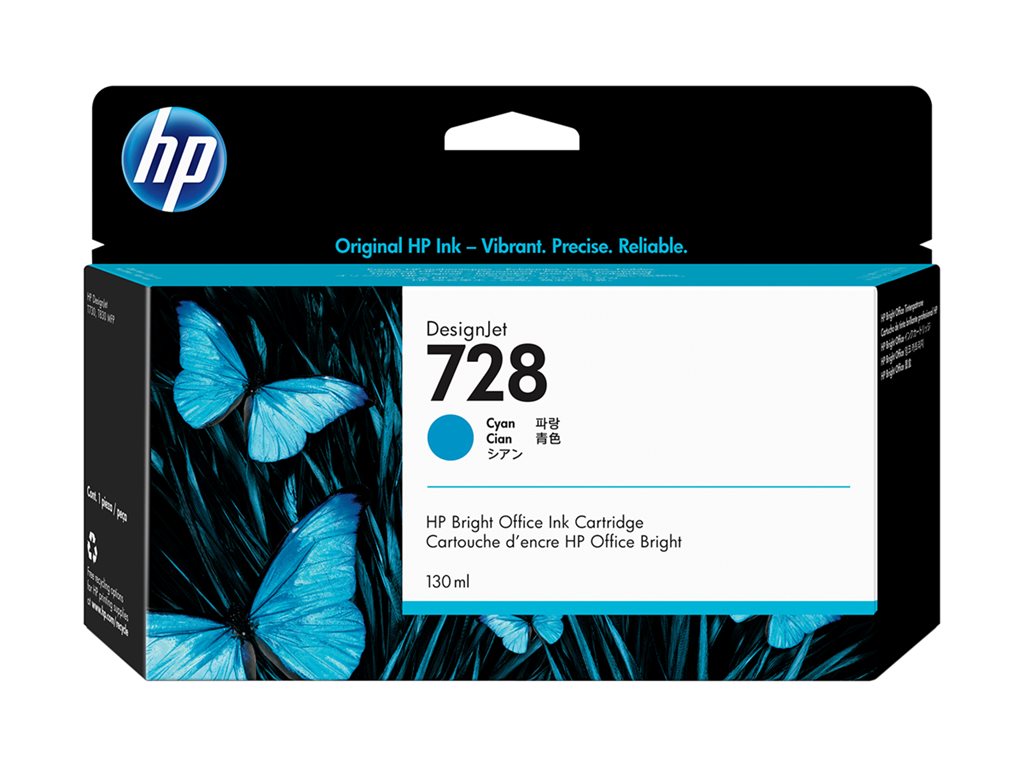 HP 728 - 130 ml - Cyan - original - DesignJet - Tintenpatrone - für DesignJet T730, T830